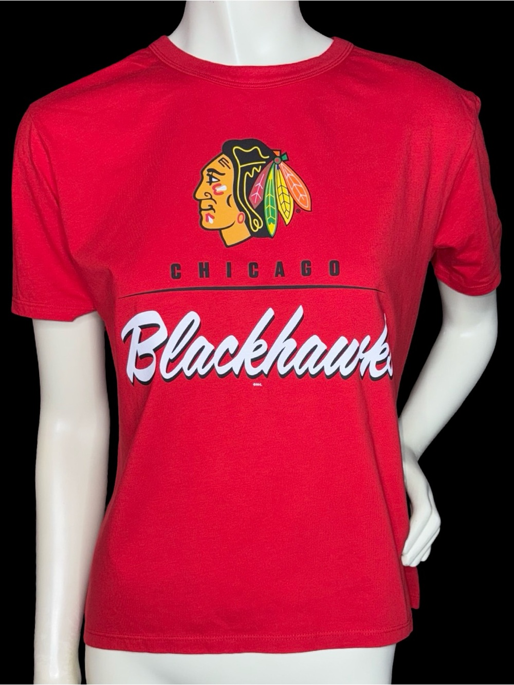 Fanatics Chicago Blackhawks NHL Hockey Graphic Red T-Shirt Size S